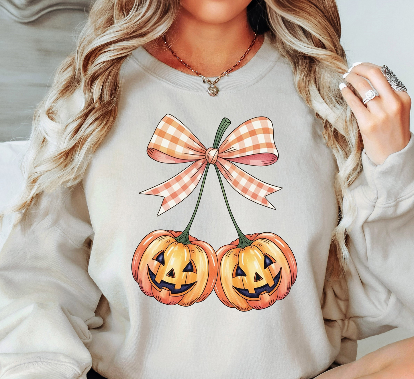 Pumpkin Cherries Sweatshirt | Boo-tiful Vibes Collection | Unique Gifts for Family Friends