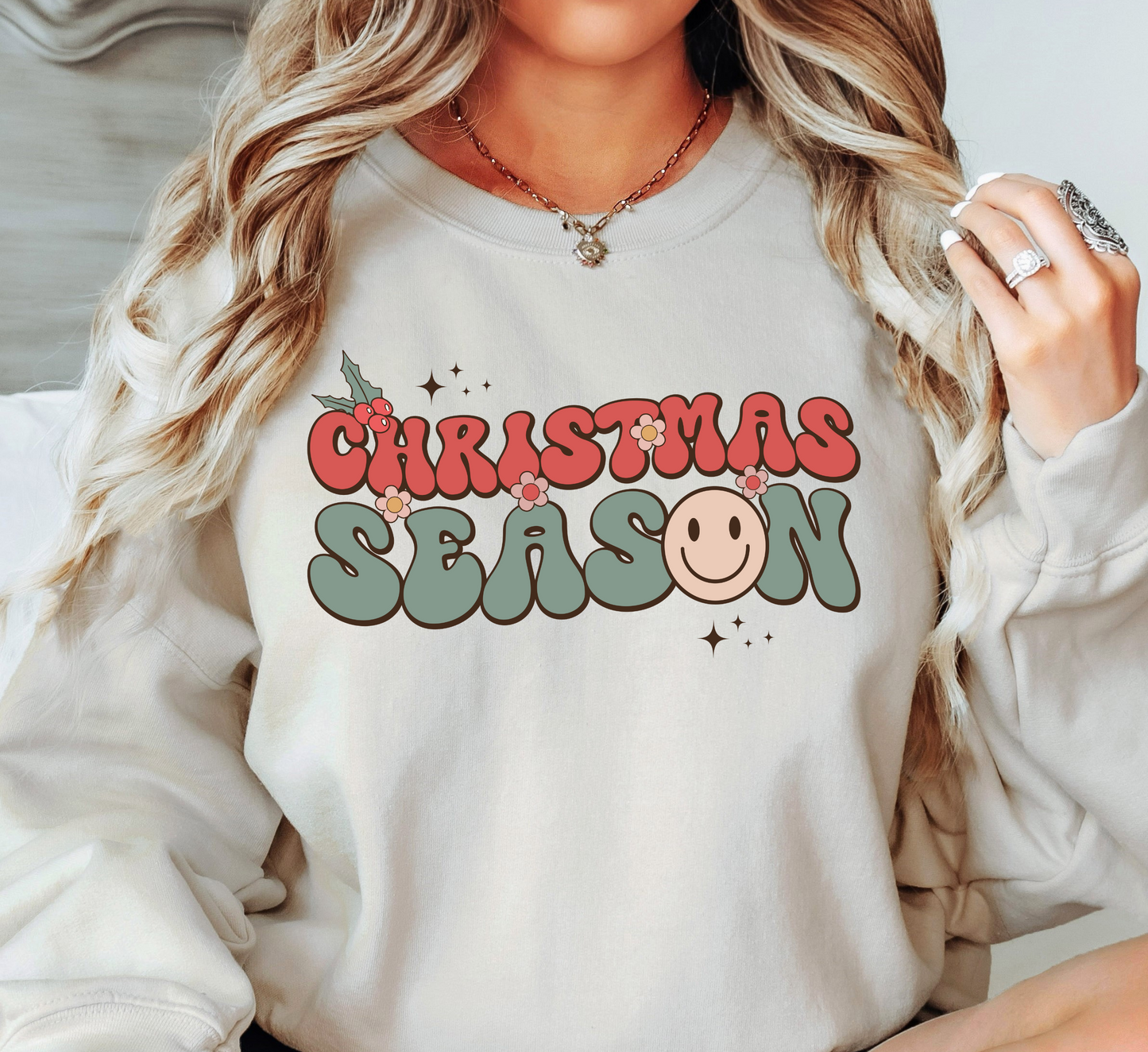 Retro Christmas Season Sweatshirt | Tis The Season Collection | Unique Gifts for Family Friends