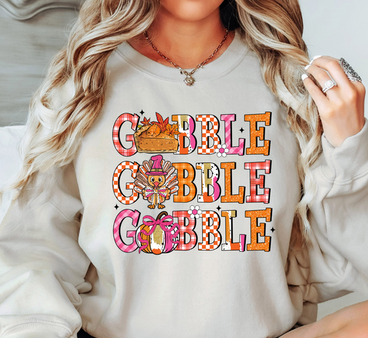 Gobble Preppy Sweatshirt | Harvest Joy Collection | Unique Gifts for Family Friends