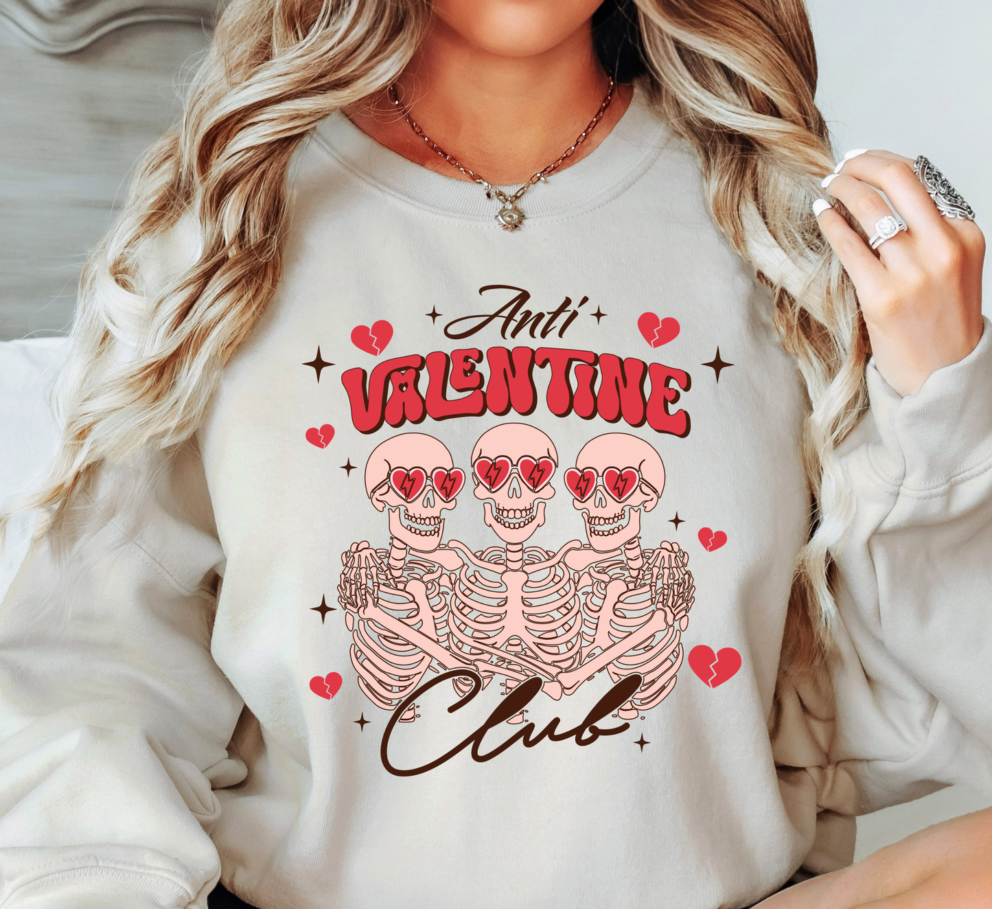 Anti Valentine Club Sweatshirt | XoXo Love Collection | Unique Gifts for Family Friends