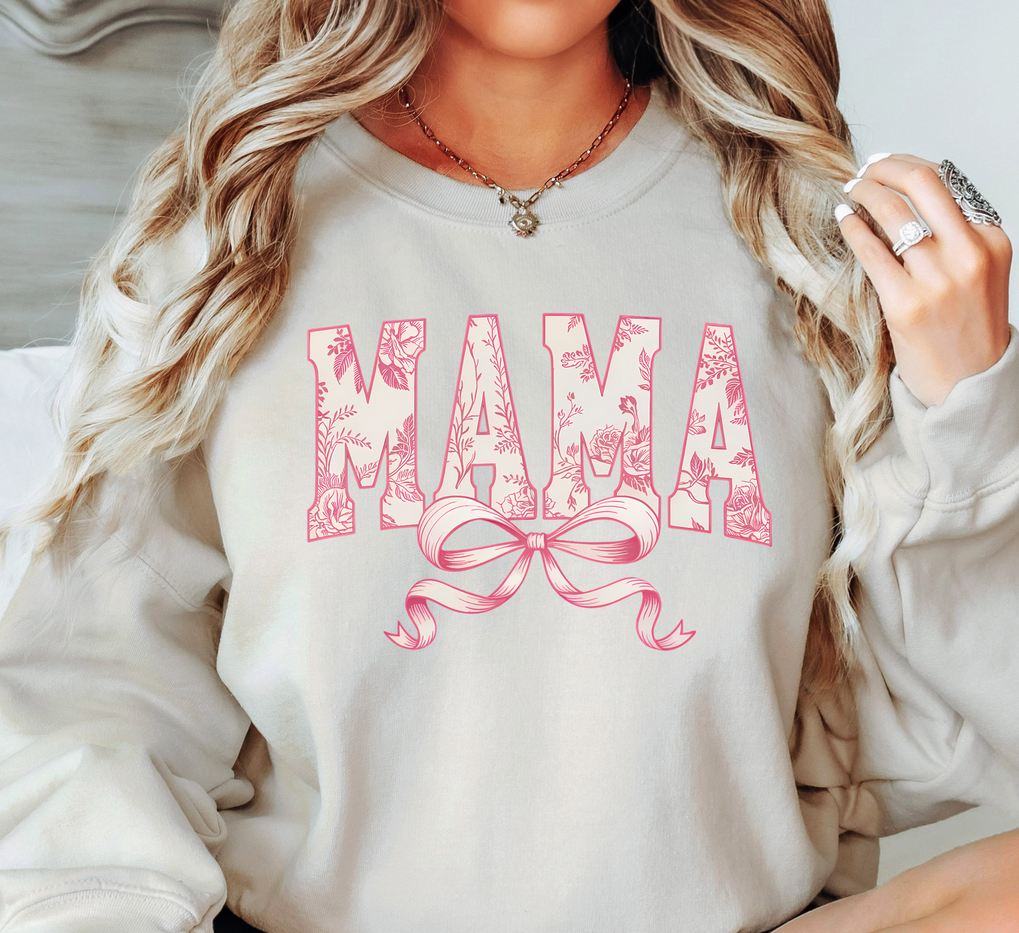 Vintage Floral Mama Bow Sweatshirt | Mama Mode Activated Collection | Unique Gifts for Family Friends