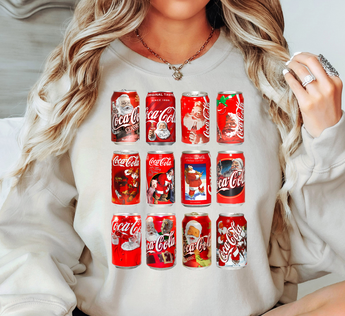 ColaCan Santa Sweatshirt | Tis The Season Collection | Unique Gifts for Family Friends