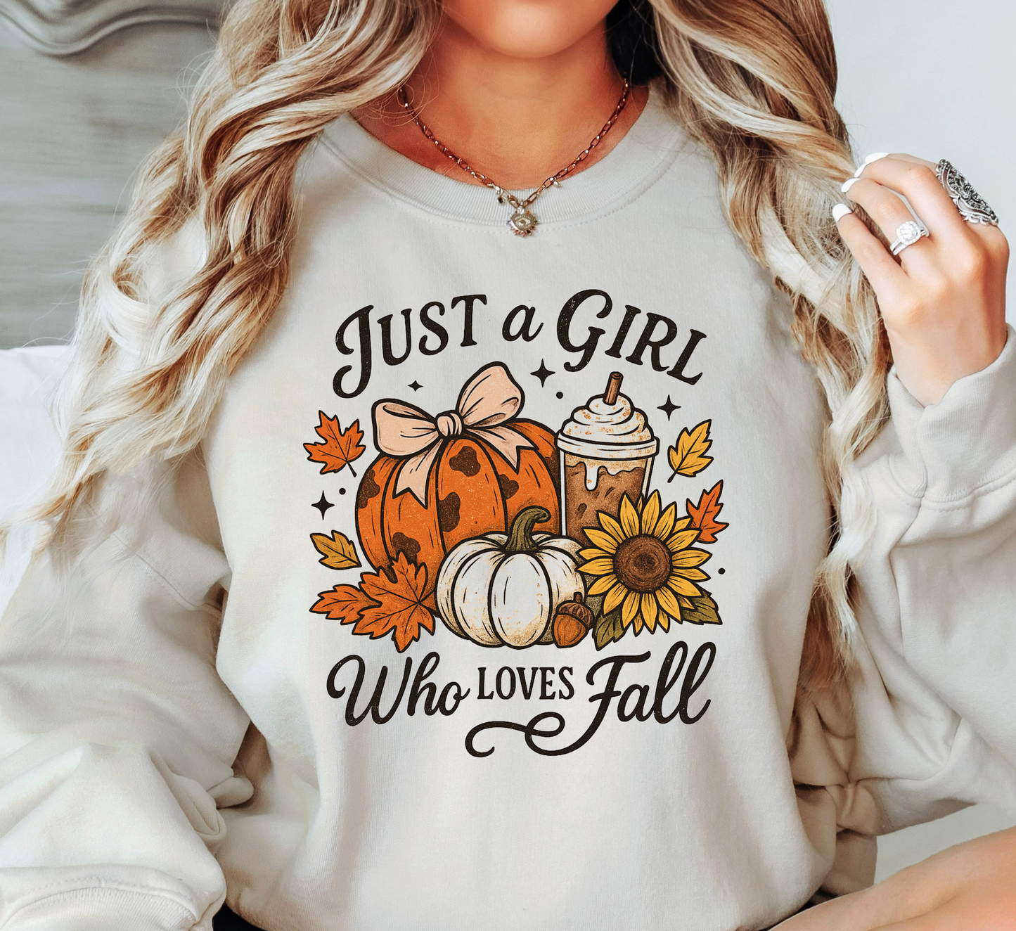 Just A Girl Who Loves Fall Sweatshirt | Falling For You Collection | Unique Gifts for Family Friends