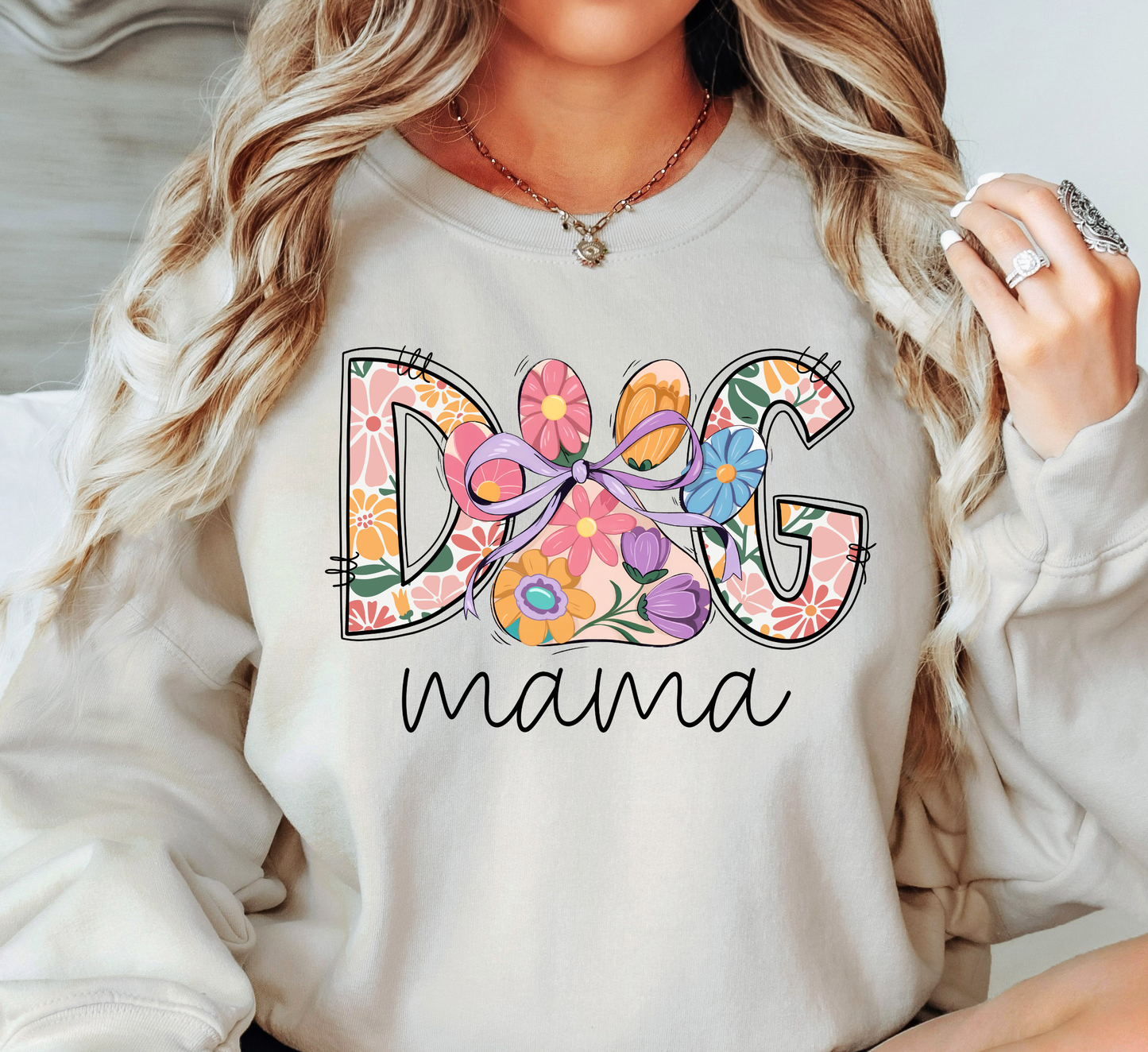 Colorful Dog Mama Sweatshirt | Pawsitive Vibes Collection | Unique Gifts for Family and Friends