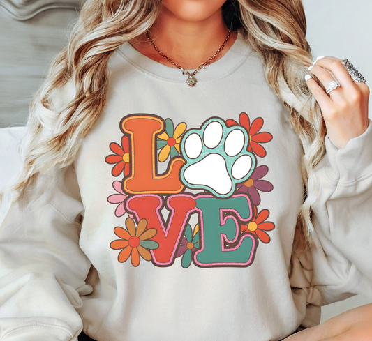 Paw Love Sweatshirt | Pawsitive Vibes Collection | Unique Gifts for Family and Friends