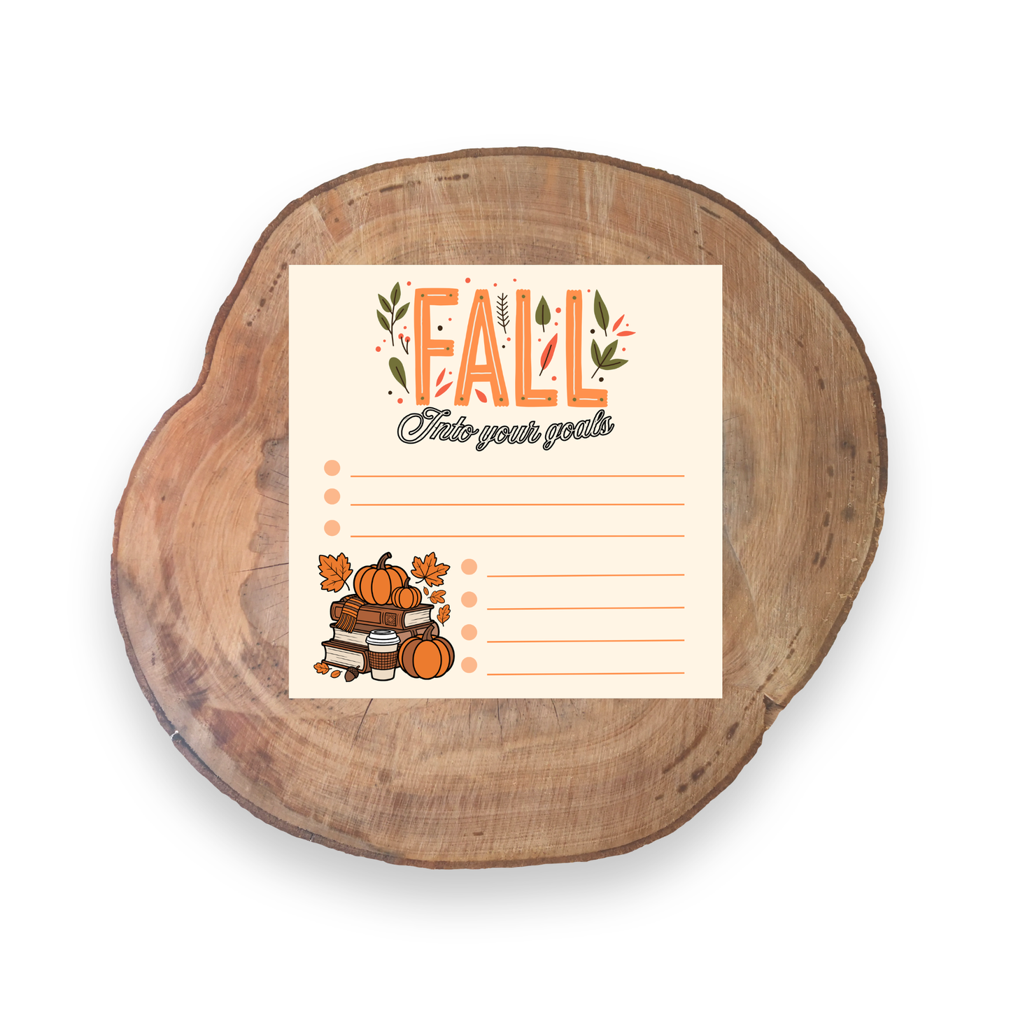 Fall Into Your Goals | Falling For You Collection | Stationery - 3x3 Sticky Notes | Unique Gifts for Family Friends