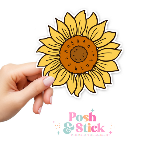 Sunny Sunflower | Harvest Joy Clear Vinyl Stickers | Unique Gifts For Family Friends