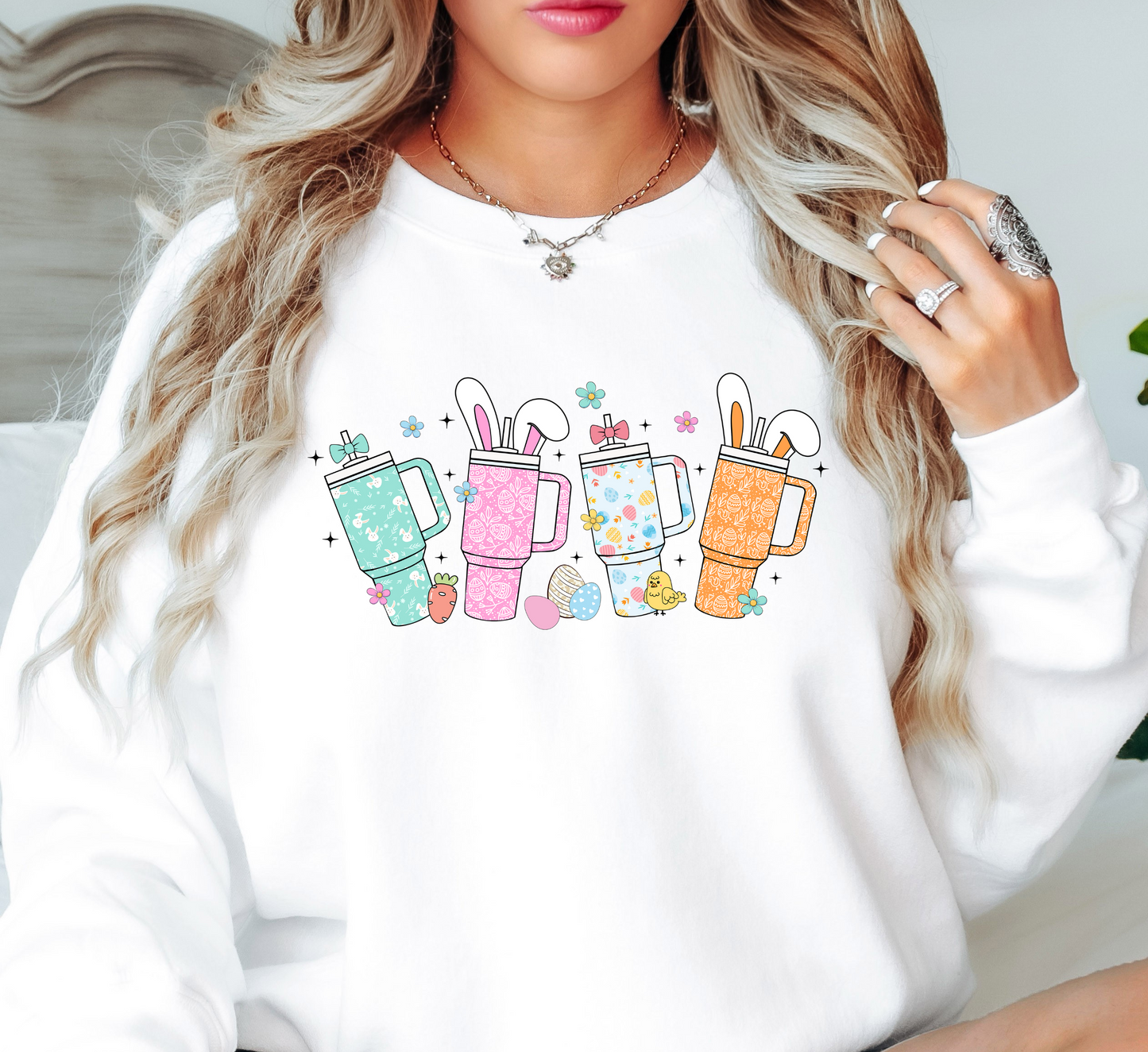 Retro Easter Tumblers Sweatshirt | Hoppin' Into Spring Collection | Unique Gifts for Family Friends