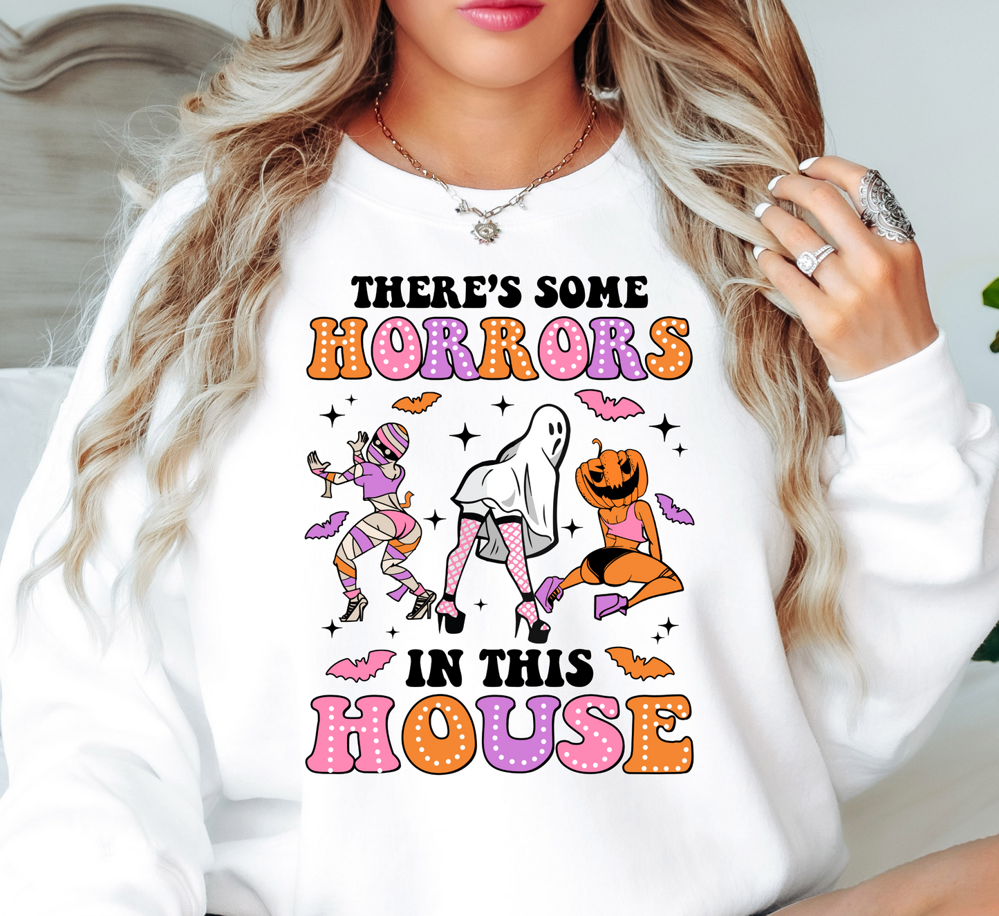 Horrors In This House Sweatshirt | Boo-tiful Vibes Collection | Unique Gifts for Family Friends