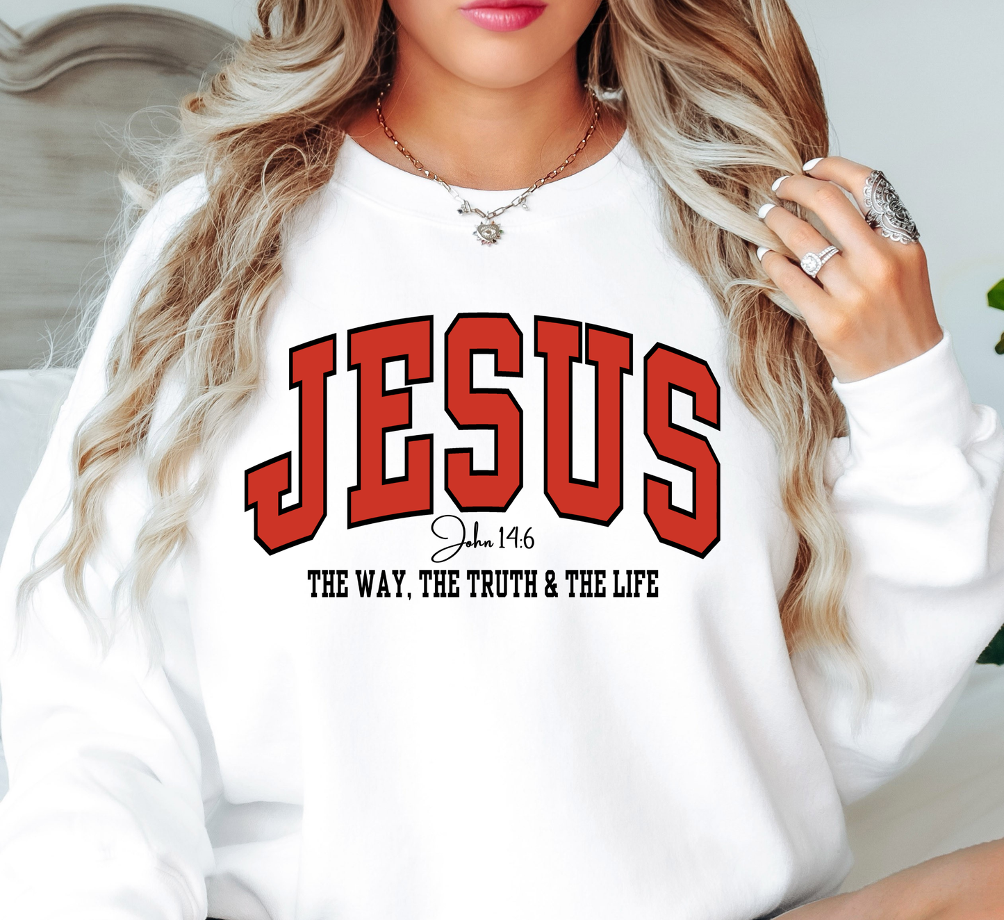 Jesus (John 14:6) Sweatshirt | Walk By Faith Collection | Unique Gifts for Family and Friends