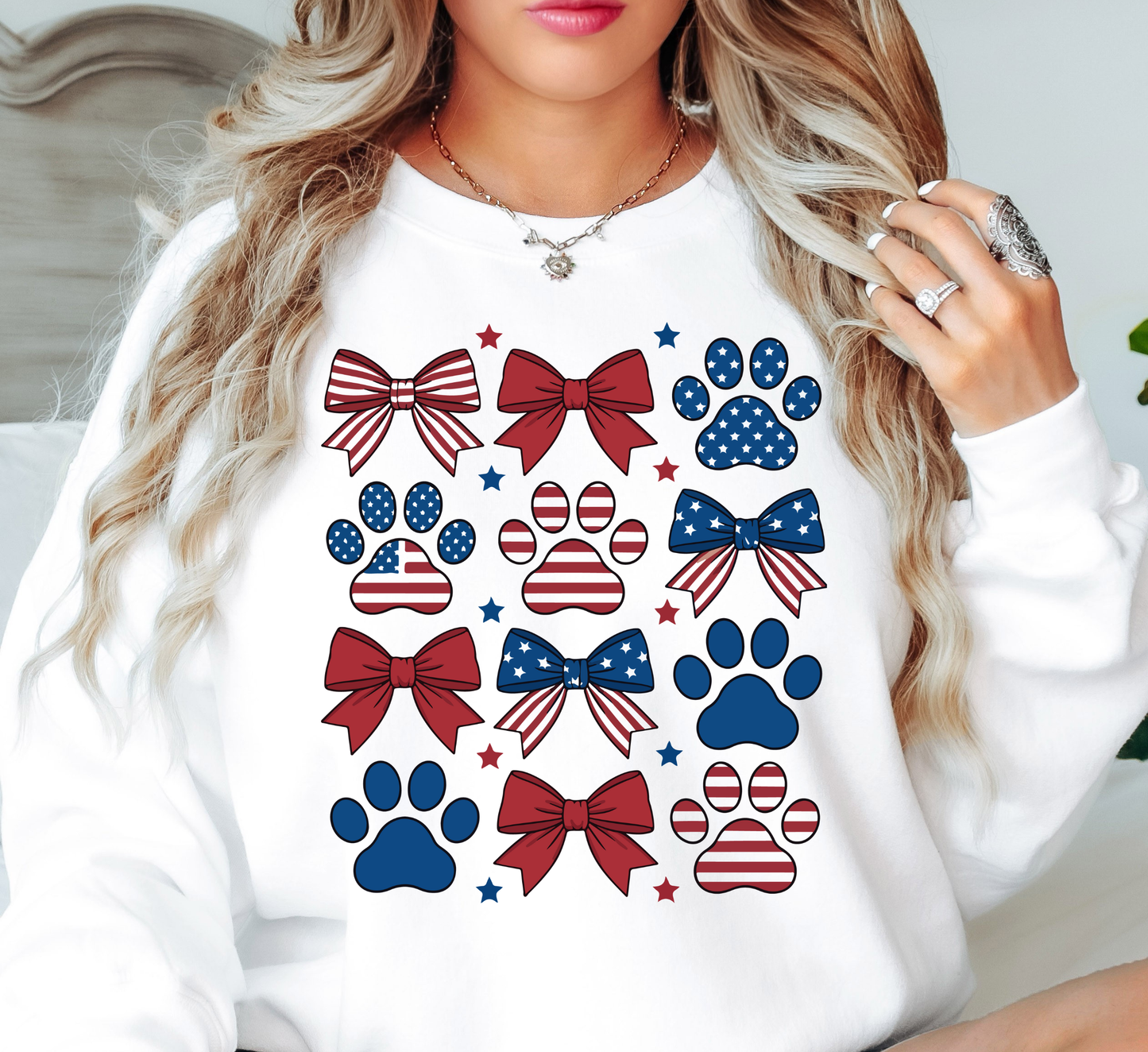 USA Paw Prints Sweatshirt | Pawsitive Vibes Collection | Unique Gifts for Family and Friends