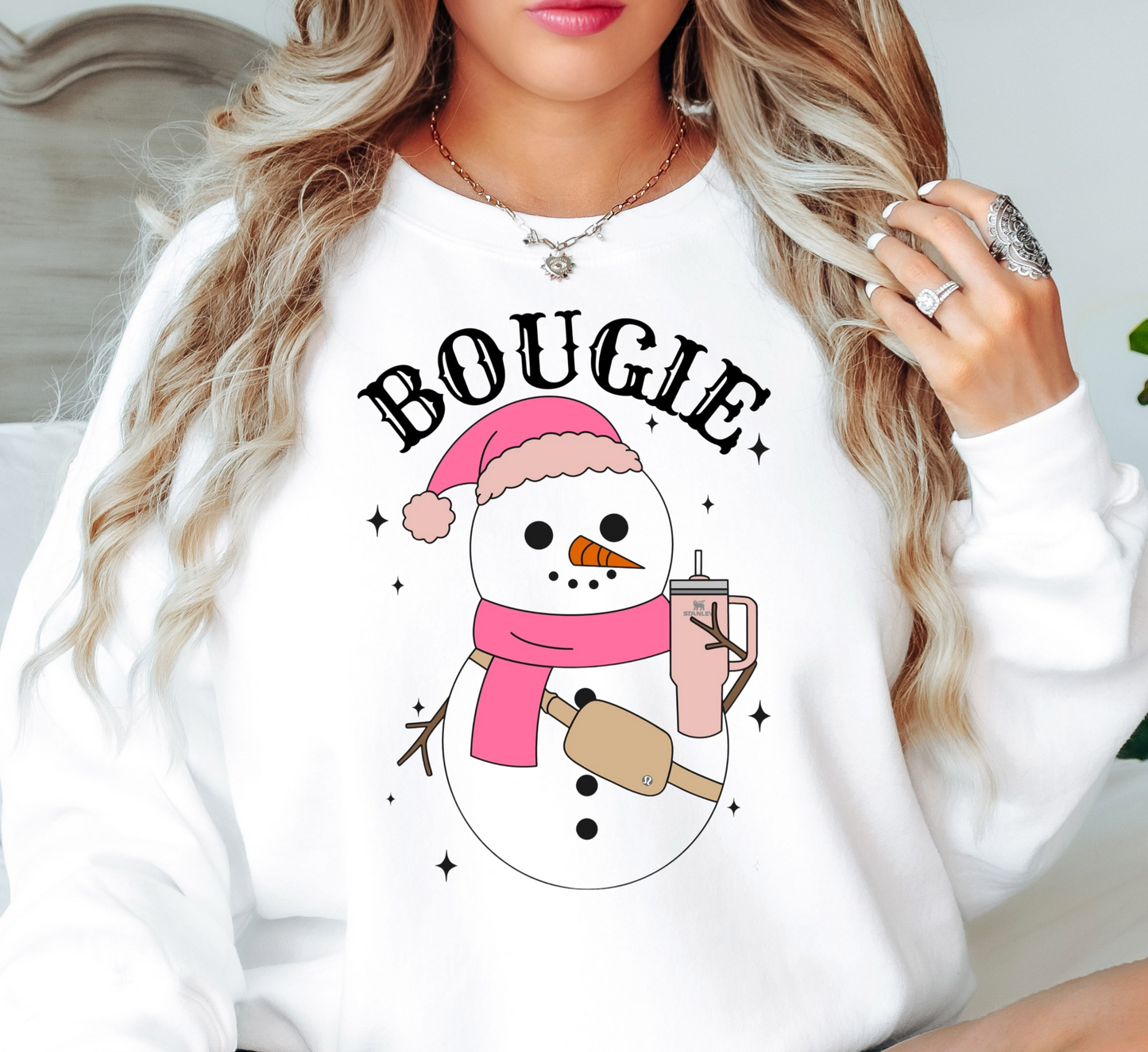 Bougie Snowman Sweatshirt | Frosty Chic Collection | Unique Gifts for Family Friends