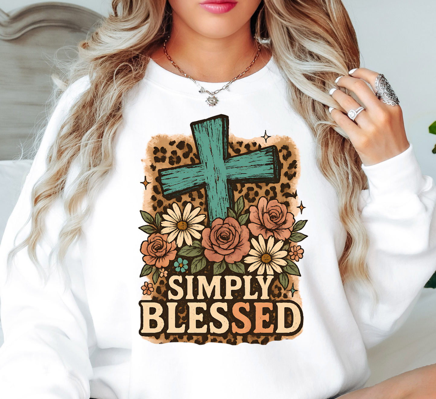 Simply Blessed Sweatshirt | Walk By Faith Collection | Unique Gifts for Family and Friends