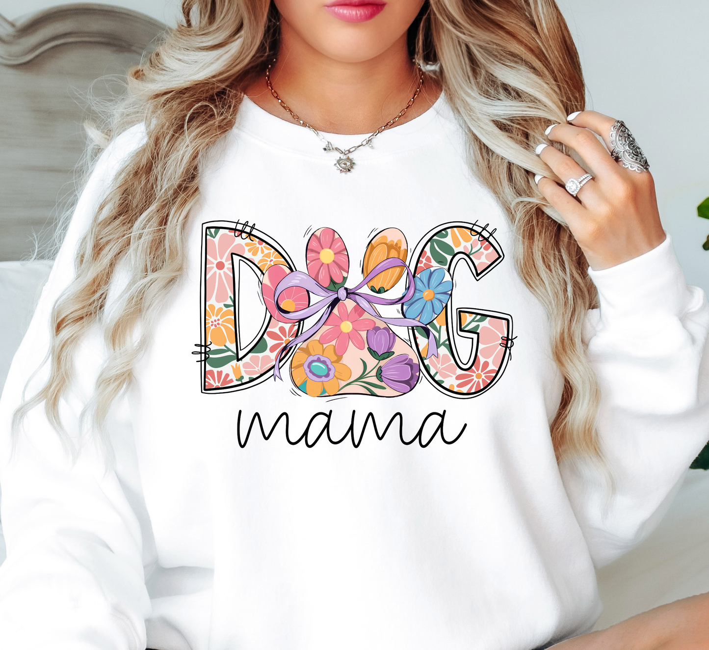 Colorful Dog Mama Sweatshirt | Pawsitive Vibes Collection | Unique Gifts for Family and Friends