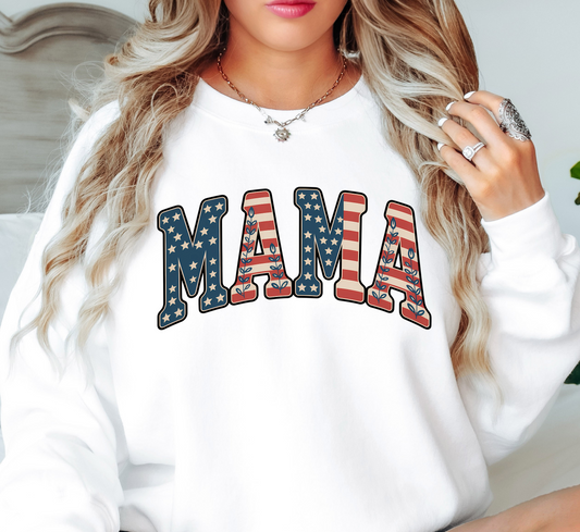 USA Floral Mama Sweatshirt | Mama Mode Activated Collection | Unique Gifts for Family Friends