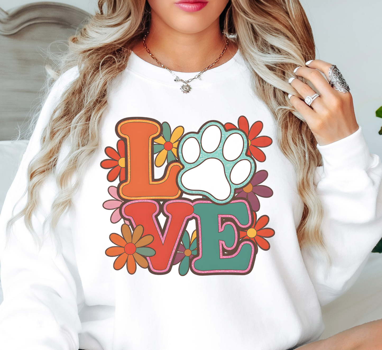 Paw Love Sweatshirt | Pawsitive Vibes Collection | Unique Gifts for Family and Friends