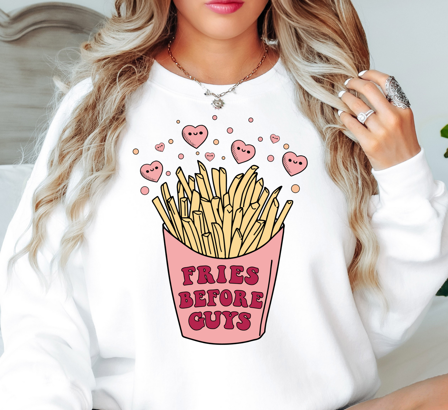 Fries Before Guys Sweatshirt | XoXo Love Collection | Unique Gifts for Family Friends