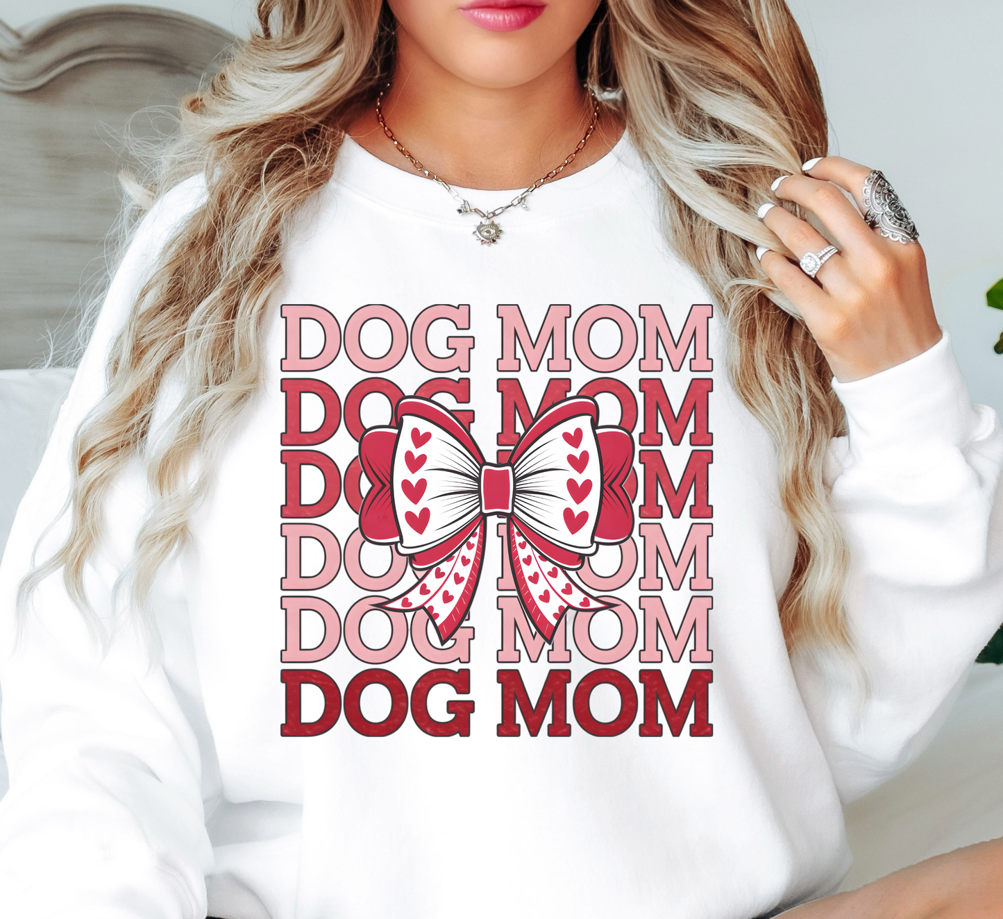 Dog Mom Coquette Sweatshirt | Pawsitive Vibes Collection | Unique Gifts for Family and Friends