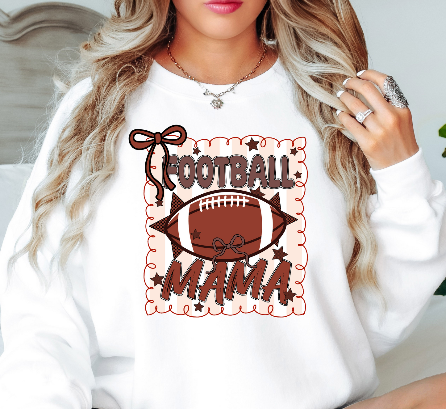 Football Stamp Mama Sweatshirt | Mama Mode Activated Collection | Unique Gifts for Family Friends