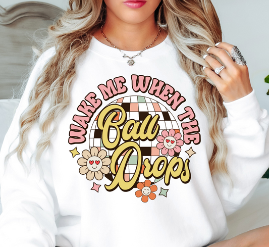 Floral Wake Me When Ball Drops Sweatshirt | New Year Magic Collection | Unique Gifts for Family Friends