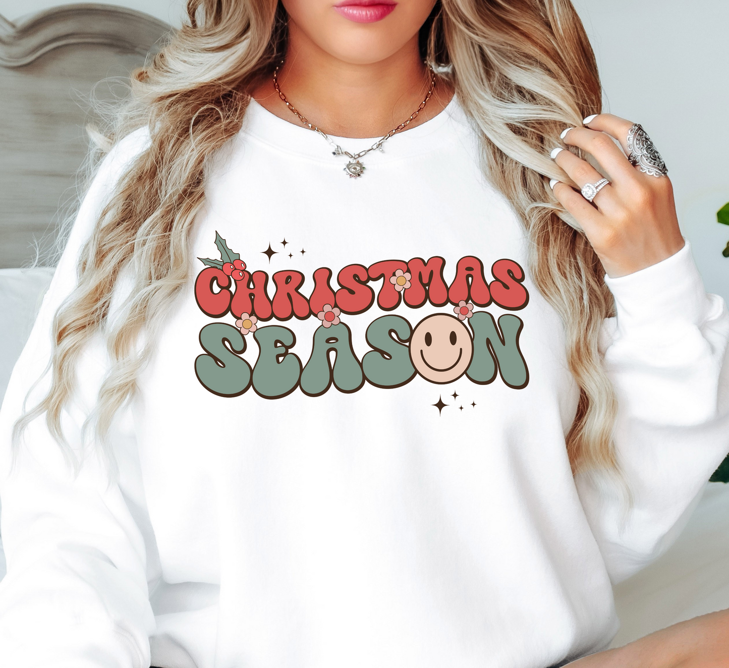 Retro Christmas Season Sweatshirt | Tis The Season Collection | Unique Gifts for Family Friends