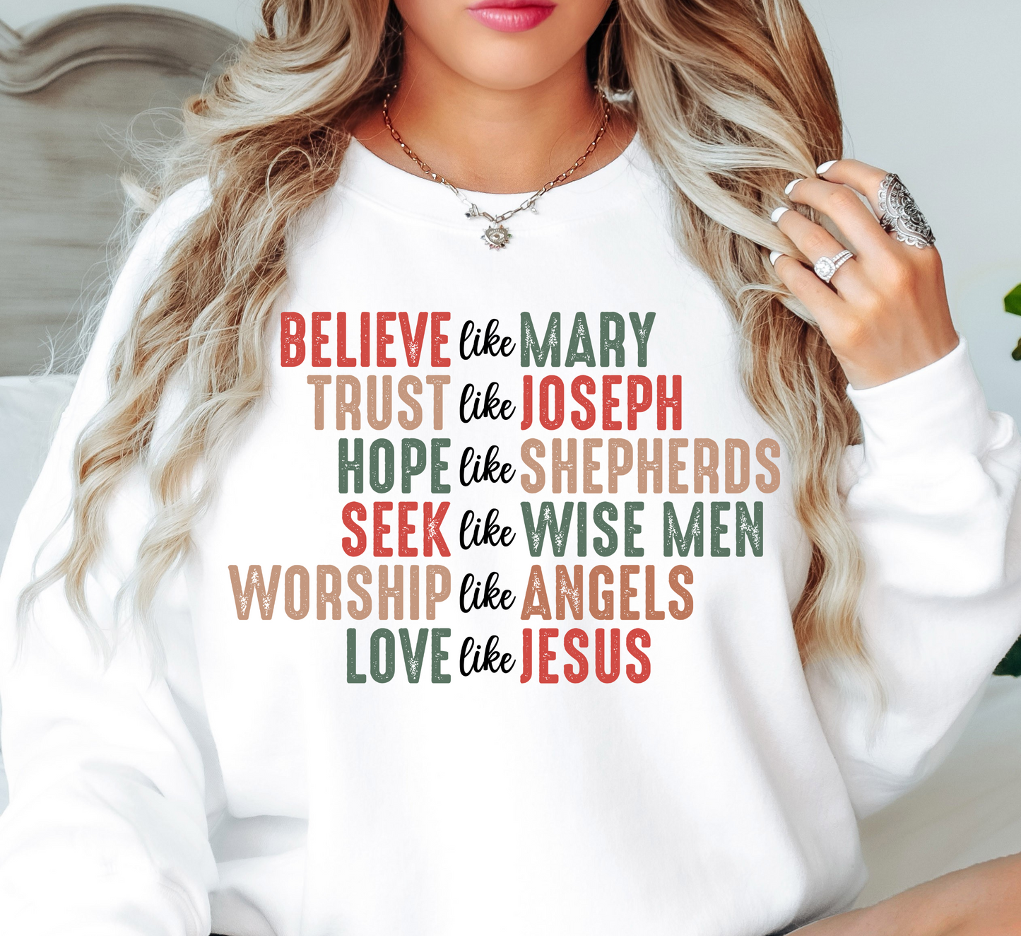 Love Like Jesus Xmas Sweatshirt | Tis The Season Collection | Unique Gifts for Family Friends