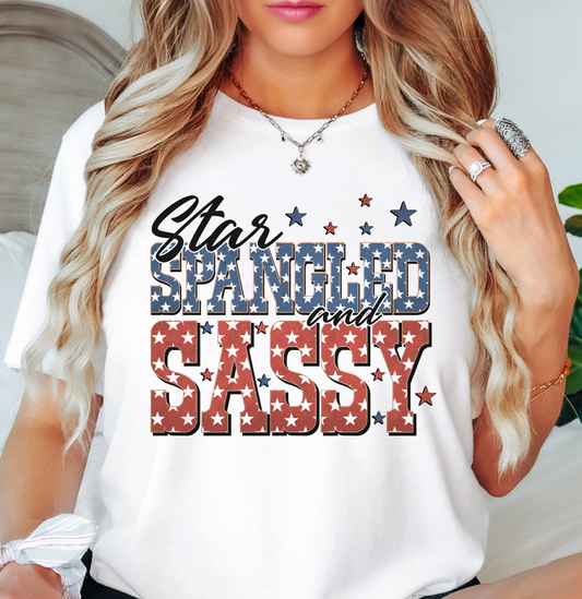 Star Spangled Sassy Tee | Stars and Stripes Collection | Unisex Pre-Shrunk T-Shirt