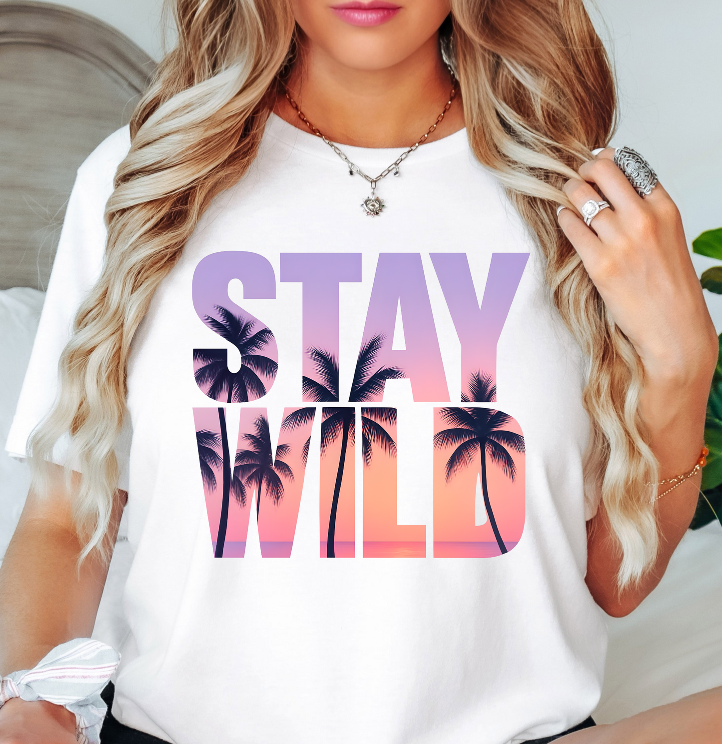 Stay Wild Palm Trees Tee | Beach Breeze Collection | Unisex Pre-Shrunk T-Shirt
