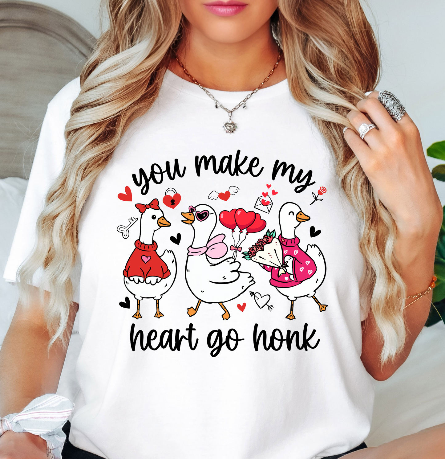 Goose Heart Go Honk Tee | XoXo Love Collection | Unisex Pre-Shrunk T-Shirt
