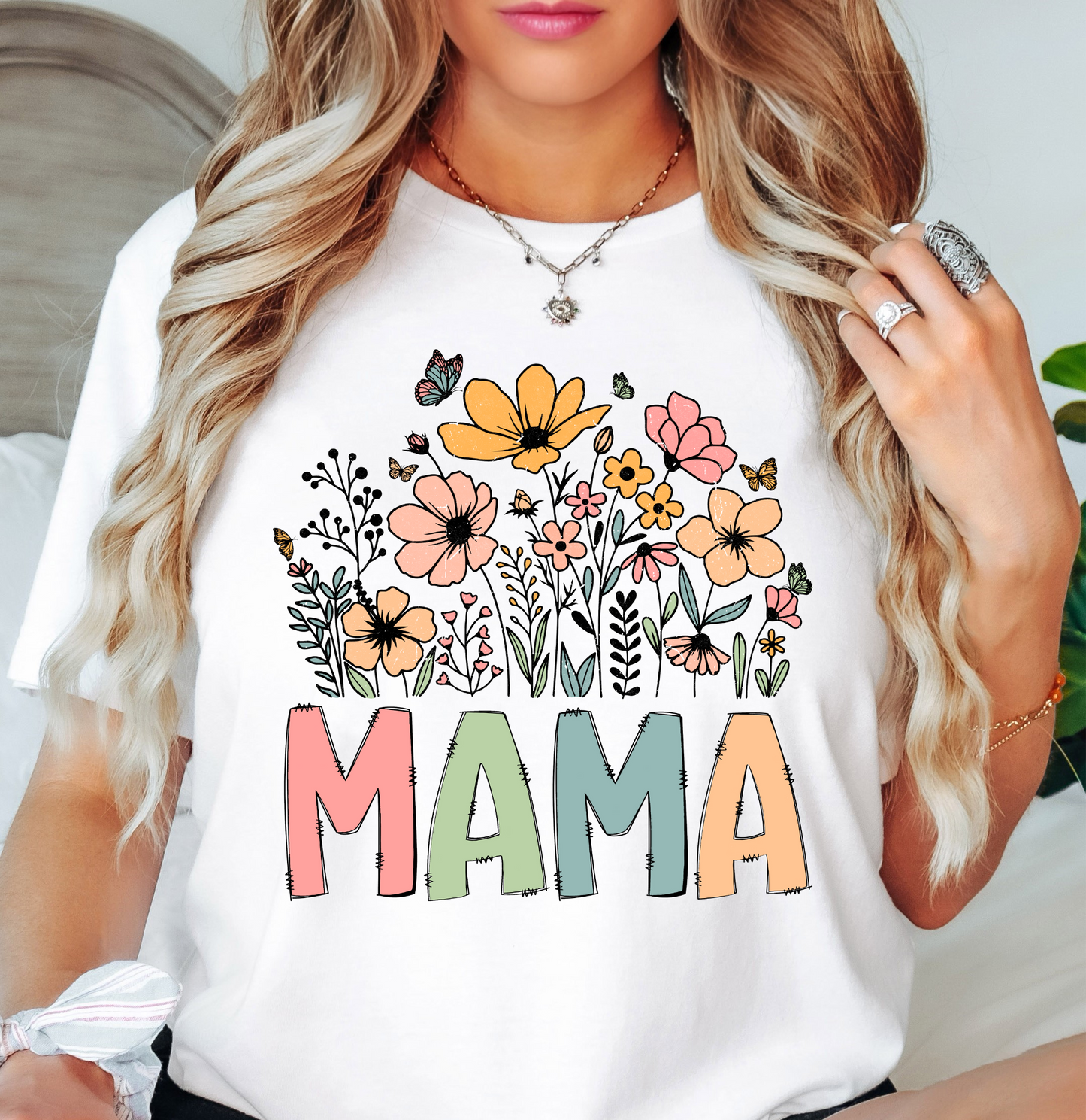 Mama Wildflowers Tee | Mama Mode Activated Collection | Unisex Pre-Shrunk T-Shirt