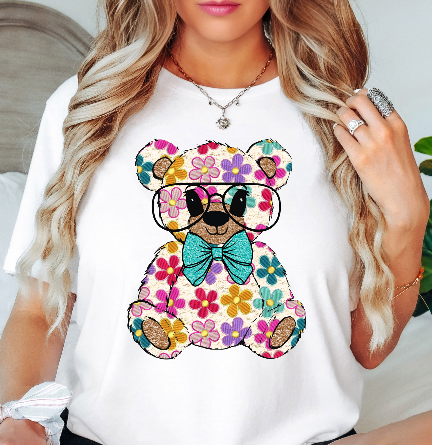 Floral Daisy Bear Tee | Hoppin' Into Spring Collection | Unisex Pre-Shrunk T-Shirt
