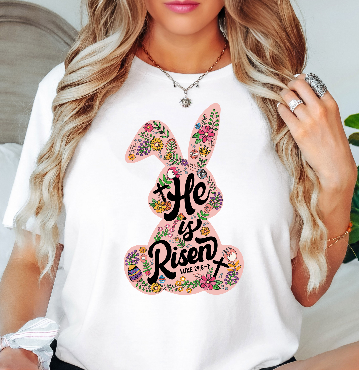 He Is Risen Bunny Tee | Hoppin' Into Spring Collection | Unisex Pre-Shrunk T-Shirt