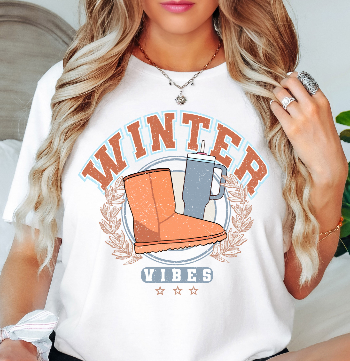 Distressed Winter Vibes Tee | Frosty Chic Collection | Unisex Pre-Shrunk T-Shirt