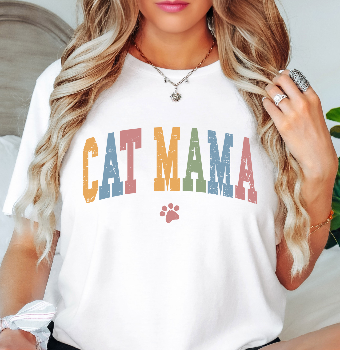Cat Mama Tee | Pawsitive Vibes Collection | Unisex Pre-Shrunk T-Shirt