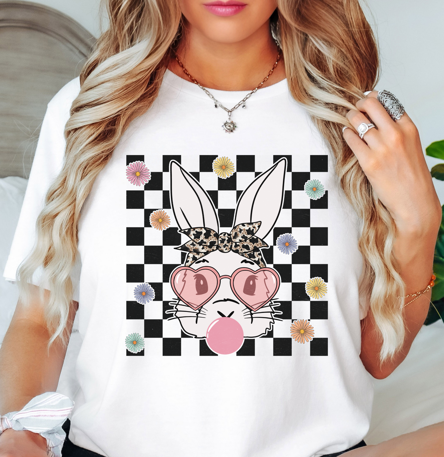 Bandana Glasses Bubblegum Tee | Hoppin' Into Spring Collection | Unisex Pre-Shrunk T-Shirt