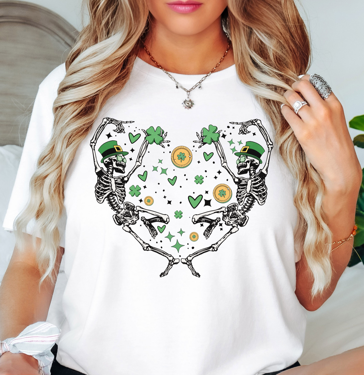 Dancing Skeleton Heart Tee | Feeling Lucky Collection | Unisex Pre-Shrunk T-Shirt