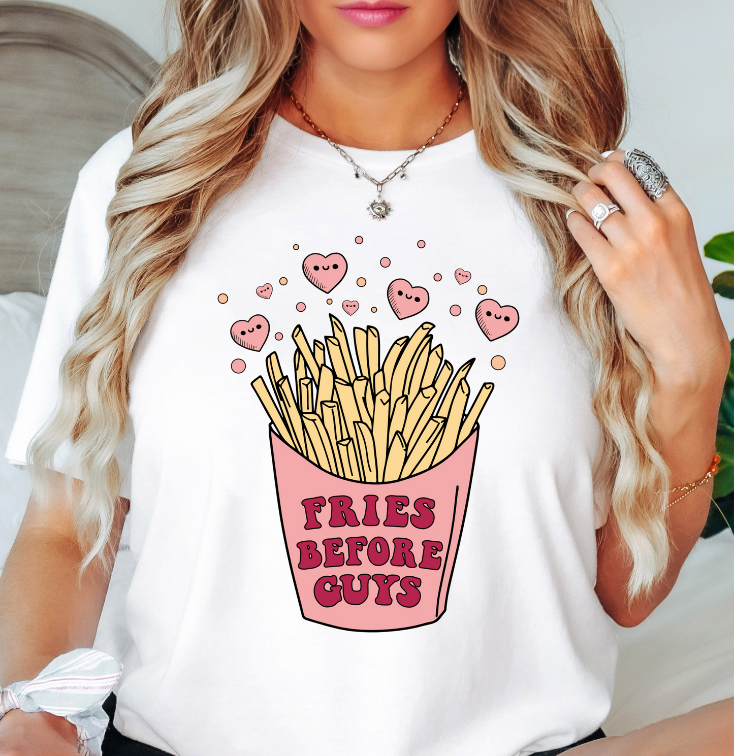 Fries Before Guys Tee | XoXo Love Collection | Unisex Pre-Shrunk T-Shirt