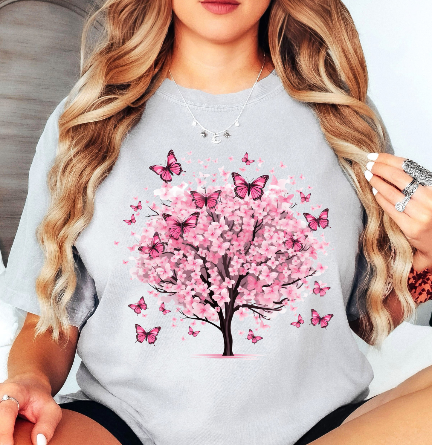 Cherry Blossom Butterflies Tee | Spring Fling Collection | Unisex Pre-Shrunk T-Shirt
