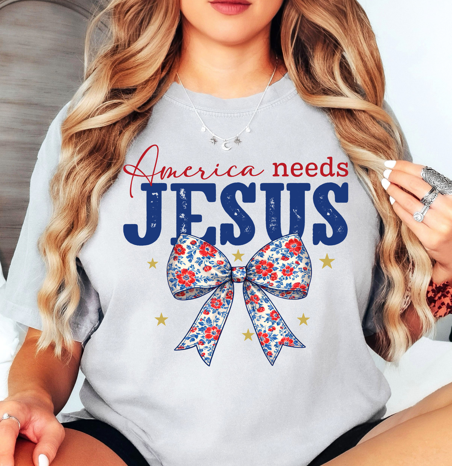 America Needs Jesus Tee | Stars and Stripes Collection | Unisex Pre-Shrunk T-Shirt