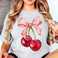 Cute Cherry Bow Tee | Groovy Vibes Collection | Unisex Pre-Shrunk T-Shirt