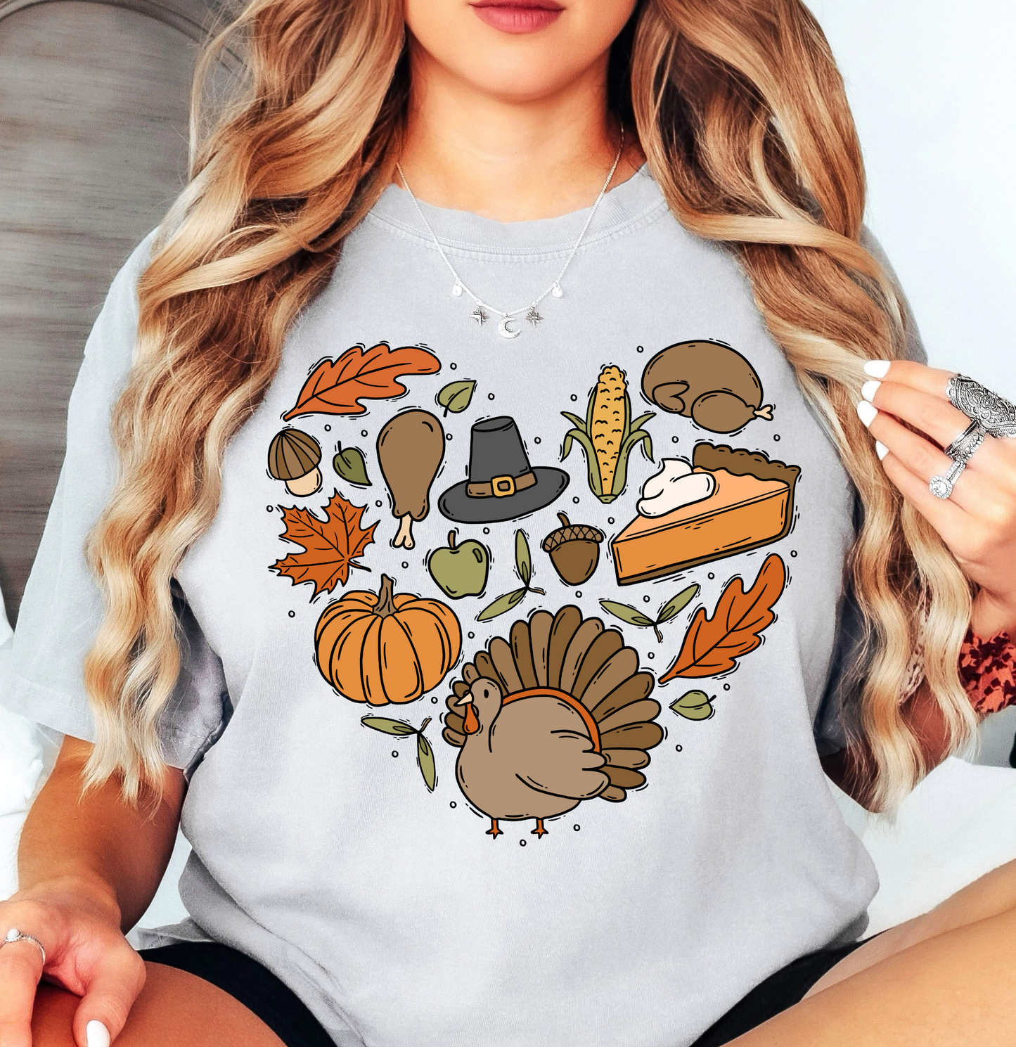 Thanksgiving Heart Doodles Tee | Harvest Joy Collection | Unisex Pre-Shrunk T-Shirt