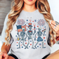 Patriotic Skeletons Tee | Stars and Stripes Collection | Unisex Pre-Shrunk T-Shirt