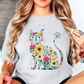 Floral Cat Outline Tee | Pawsitive Vibes Collection | Unisex Pre-Shrunk T-Shirt