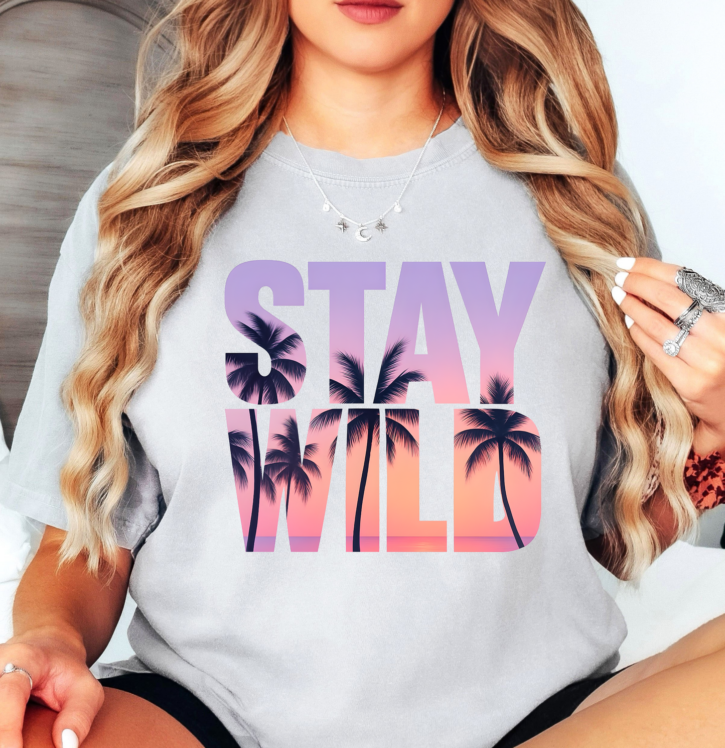 Stay Wild Palm Trees Tee | Beach Breeze Collection | Unisex Pre-Shrunk T-Shirt