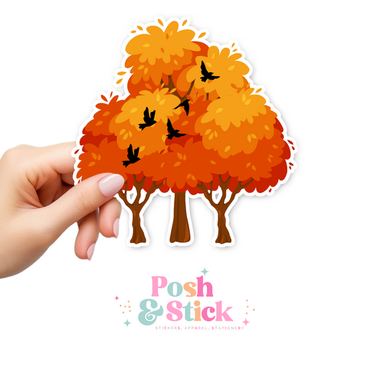 Autumn Tree | Falling For You Clear Vinyl Stickers | Unique Gifts For Family Friends