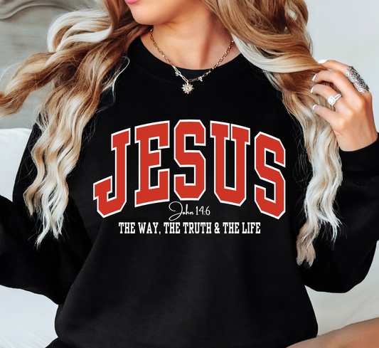 Jesus (John 14:6) Sweatshirt | Walk By Faith Collection | Unique Gifts for Family and Friends