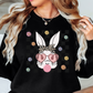 Bandana Glasses Bubblegum Sweatshirt | Hoppin' Into Spring Collection | Unique Gifts for Family Friends