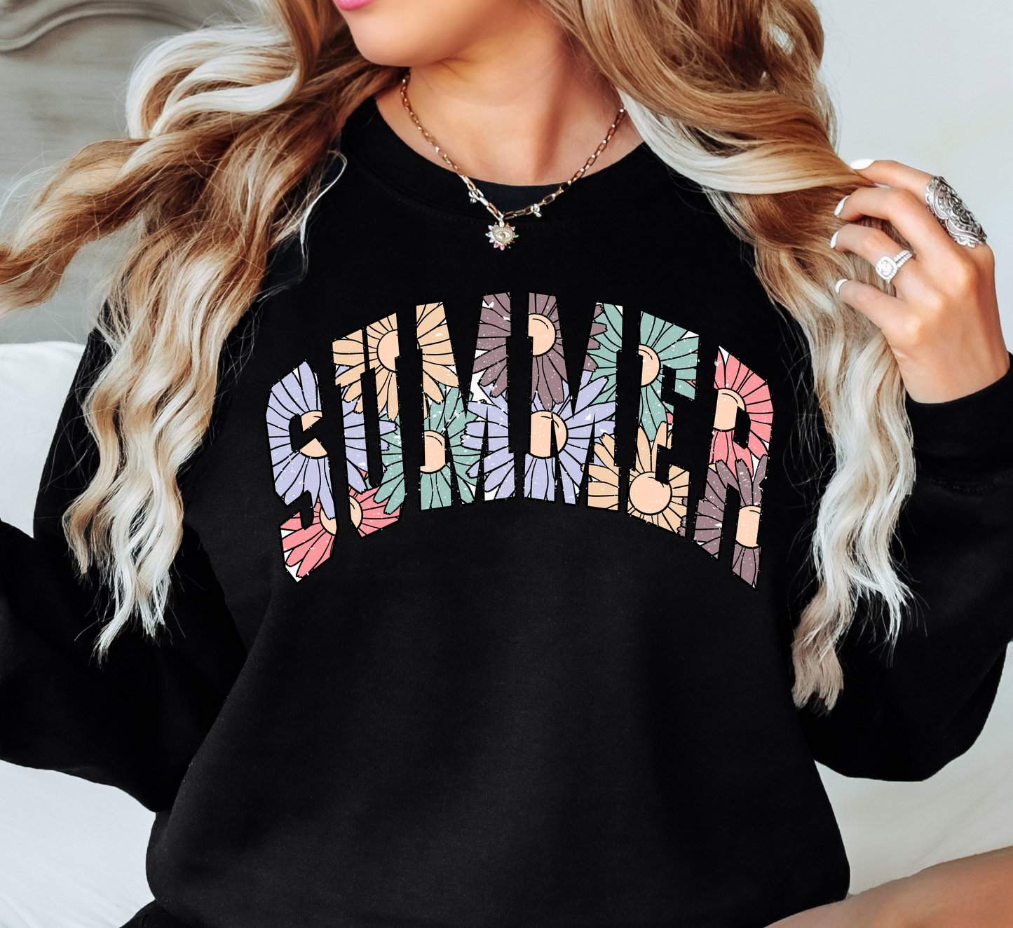 Floral Summer Sweatshirt | Beach Breeze Collection | Unique Gifts for Family Friends