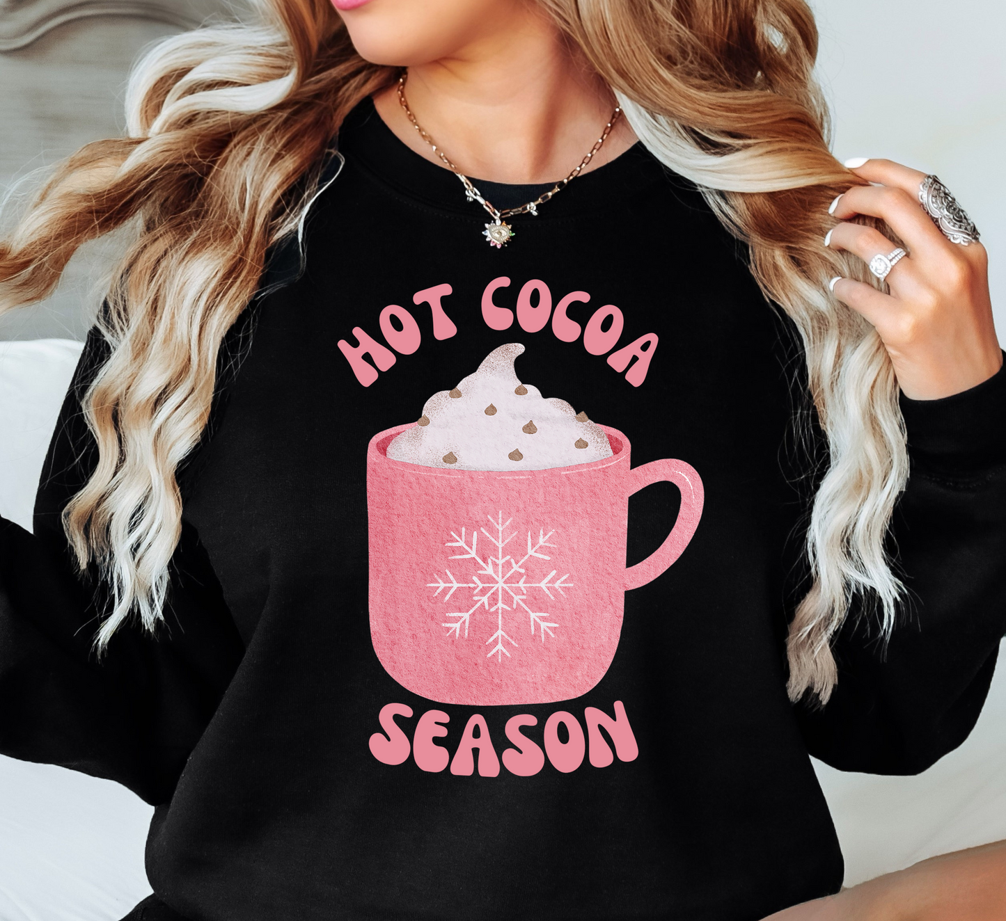 Hot Cocoa Season Sweatshirt | Frosty Chic Collection | Unique Gifts for Family Friends