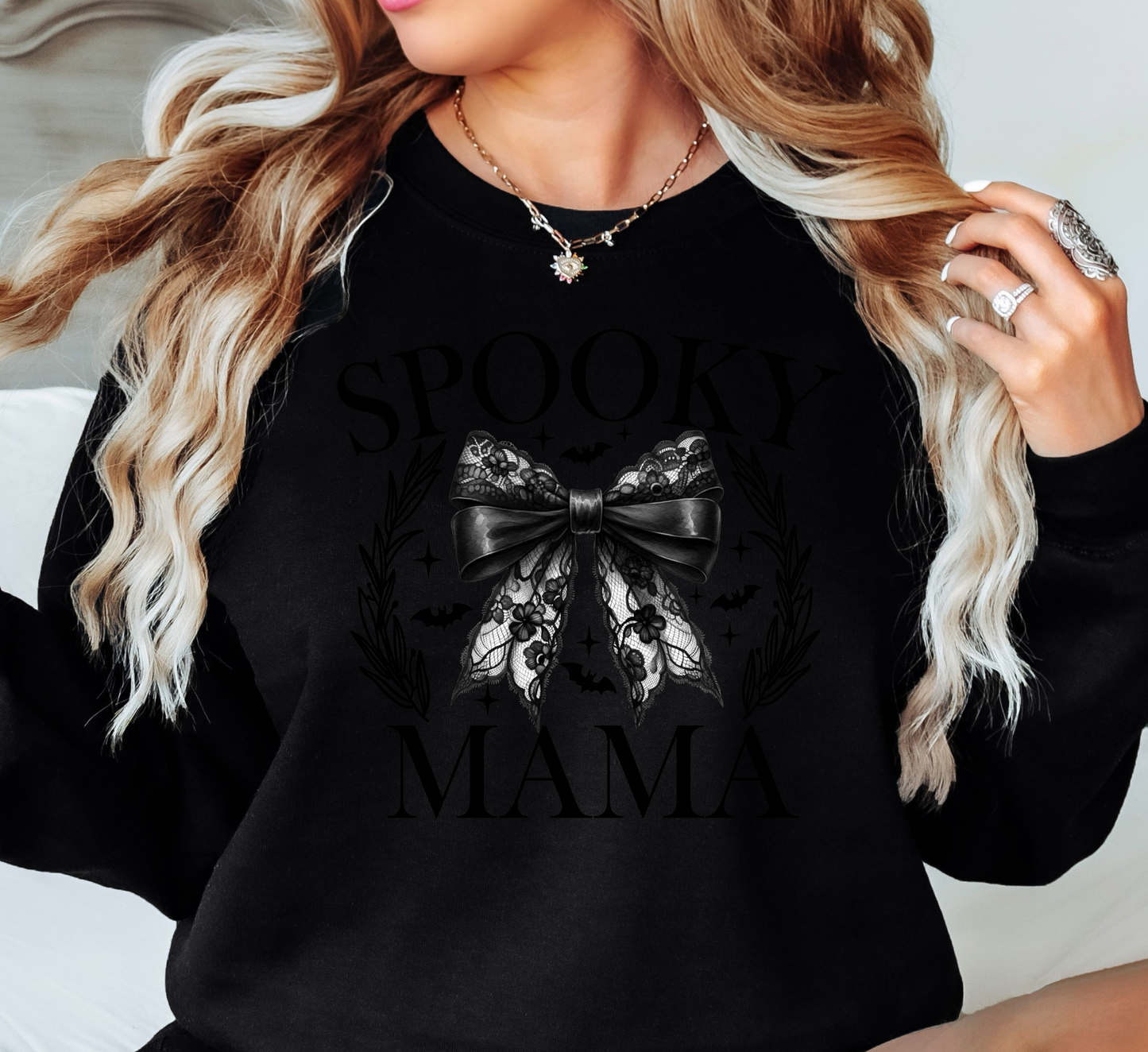 Spooky Coquette Mama Sweatshirt | Mama Mode Activated Collection | Unique Gifts for Family Friends